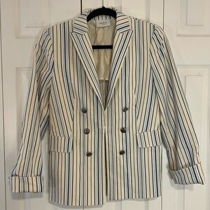 Akris Punto Blue and White Striped Blazer